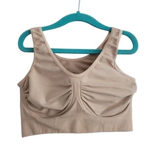 Aha Moment by N-fini M/L Beige Nude V-Neck Seamless Unlined Underwire Bra